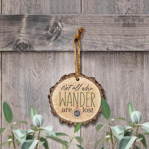 P. Graham Dunn Lake & Lodge Collection Barky Sign - Not All Who Wander Ornament