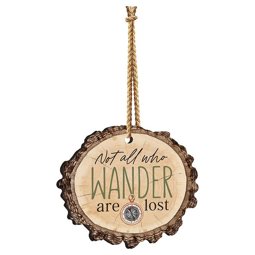 p. graham dunn Lake & Lodge Collection Barky Sign - Not All Who Wander Ornament