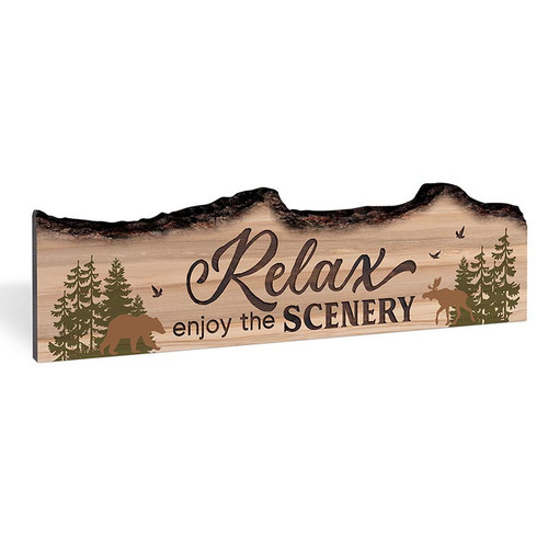 P. Graham Dunn Lake & Lodge Collection Barky Sign - Relax Enjoy