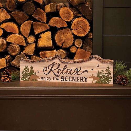 p. graham dunn Lake & Lodge Collection Barky Sign - Relax Enjoy