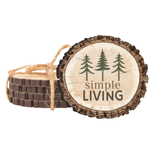 p. graham dunn Lake & Lodge Collection Barky Sign - Simple Living Coaster Set - 4/pk
