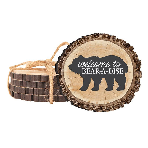 p. graham dunn Lake & Lodge Collection Barky Sign - Welcome Coaster Set - 4/pk