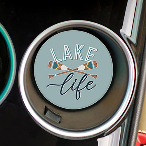 p. graham dunn Lake & Lodge Collection Car Coaster (Retail Pack) - Lake Life