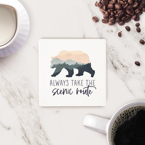 P. Graham Dunn Lake & Lodge Collection Coaster - Always Take The Scenic Route