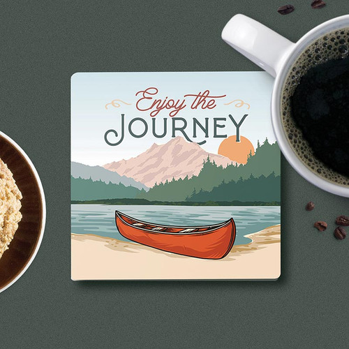 P. Graham Dunn Lake & Lodge Collection Coaster - Enjoy The Journey