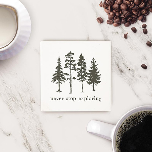 p. graham dunn Lake & Lodge Collection Coaster - Never Stop Exploring