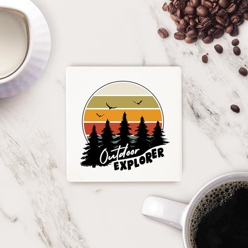 p. graham dunn Lake & Lodge Collection Coaster - Outdoor Explorer