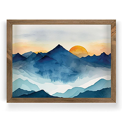 P. Graham Dunn Lake & Lodge Collection Framed Art - Mountain Sunset