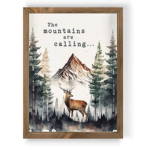 P. Graham Dunn Lake & Lodge Collection Framed Art - The Mountains Are Calling