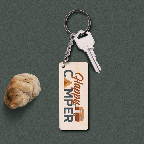 p. graham dunn Lake & Lodge Collection Key Chains - Happy Camper
