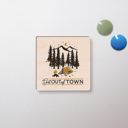 p. graham dunn Lake & Lodge Collection Magnet - Get Out Of Town