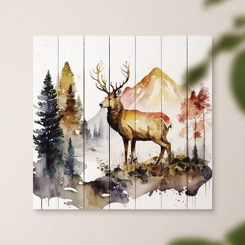 p. graham dunn Lake & Lodge Collection Pallet Sign - Deer In Forest