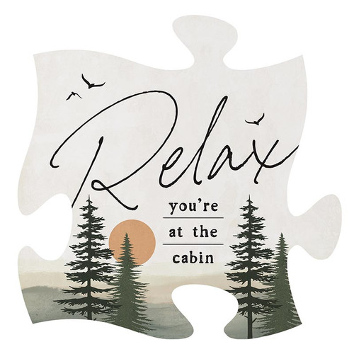 P. Graham Dunn Lake & Lodge Collection Puzzle Pieces Decor - Relax