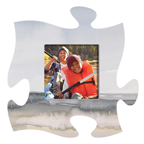 P. Graham Dunn Lake & Lodge Collection Puzzle Pieces Photo Frame - Grey