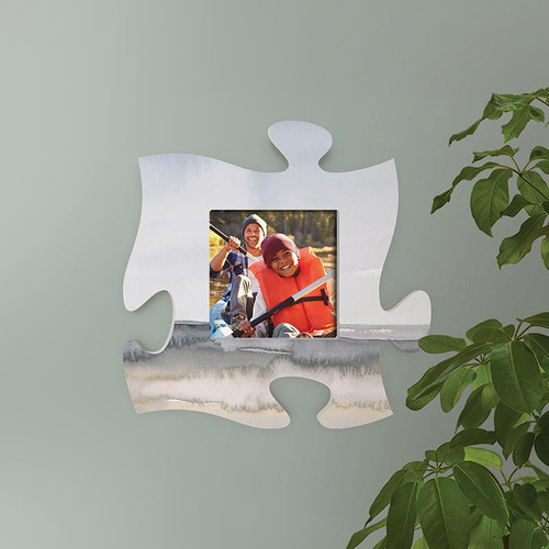 p. graham dunn Lake & Lodge Collection Puzzle Pieces Photo Frame - Grey