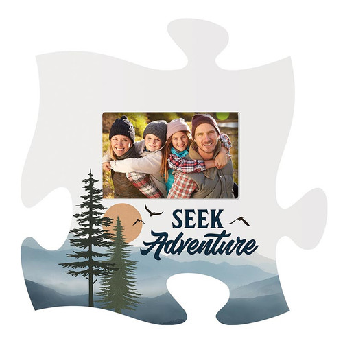 P. Graham Dunn Lake & Lodge Collection Puzzle Pieces Photo Frame - Seek Adventure