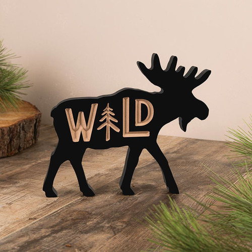 p. graham dunn Lake & Lodge Collection Shapes - Carved Wild Moose