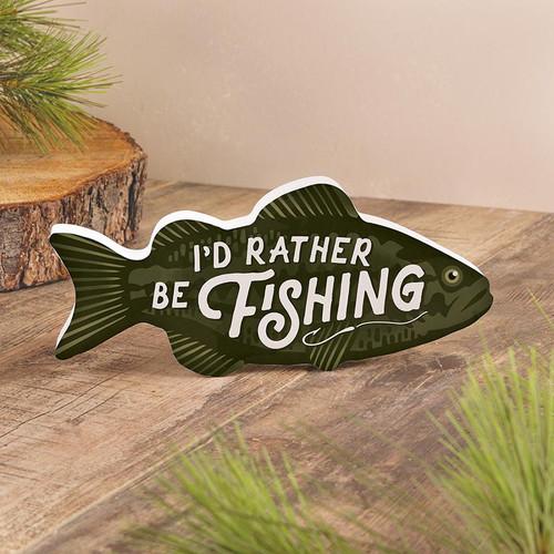p. graham dunn Lake & Lodge Collection Shapes - I'd Rather Be Fishing