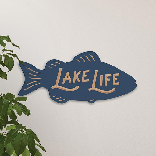 p. graham dunn Lake & Lodge Collection Shapes - Lake Life Fish