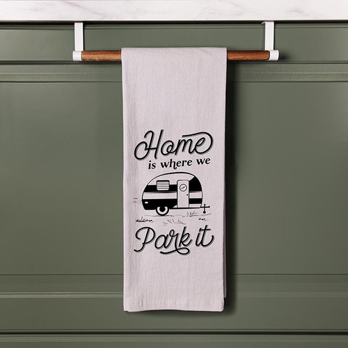 p. graham dunn Lake & Lodge Collection Tea Towels - Home Is Where We Park