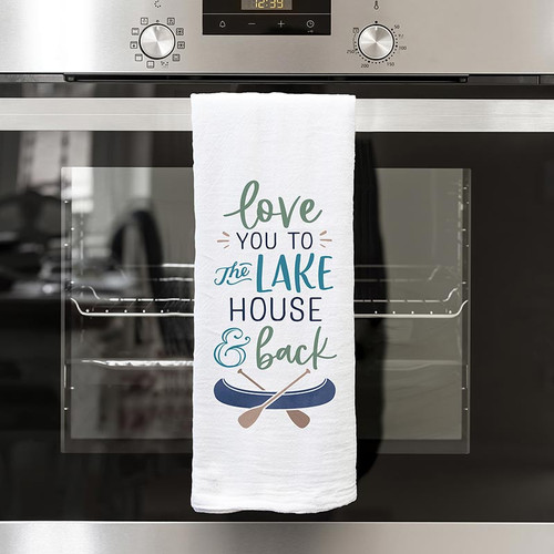 p. graham dunn Lake & Lodge Collection Tea Towels - Love You To The Lake