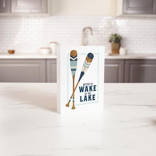 p. graham dunn Lake & Lodge Collection Word Blocks - Better To Wake