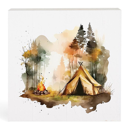 P. Graham Dunn Lake & Lodge Collection Word Blocks - Camping