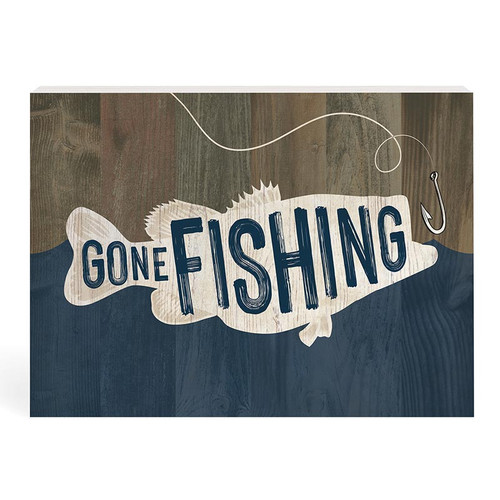 P. Graham Dunn Lake & Lodge Collection Word Blocks - Gone Fishing