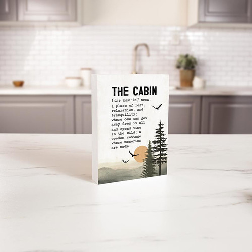 p. graham dunn Lake & Lodge Collection Word Blocks - The Cabin