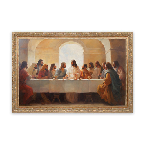 P. Graham Dunn Last Supper Collection Gold Linen Framed Art - Last Supper - XL