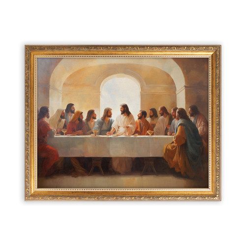P. Graham Dunn Last Supper Collection Gold Linen Framed Art - Last Supper