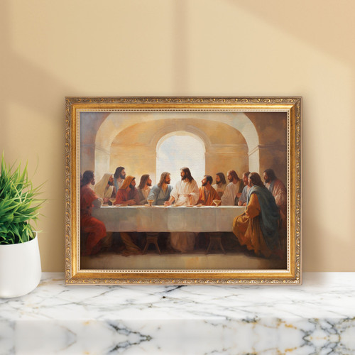 p. graham dunn Last Supper Collection Gold Linen Framed Art - Last Supper