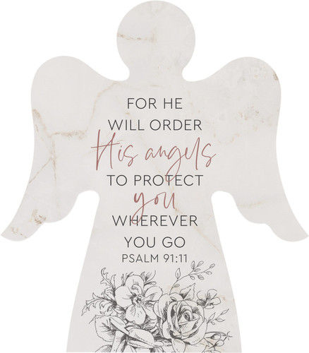 p. graham dunn Angel Shape Sign - For He Will