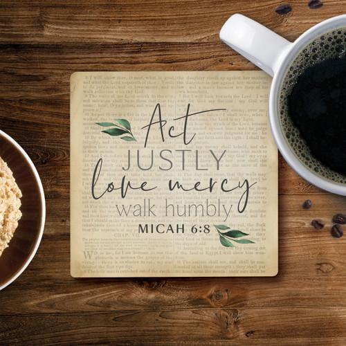P. Graham Dunn Ceramic Coasters - Act Justly
