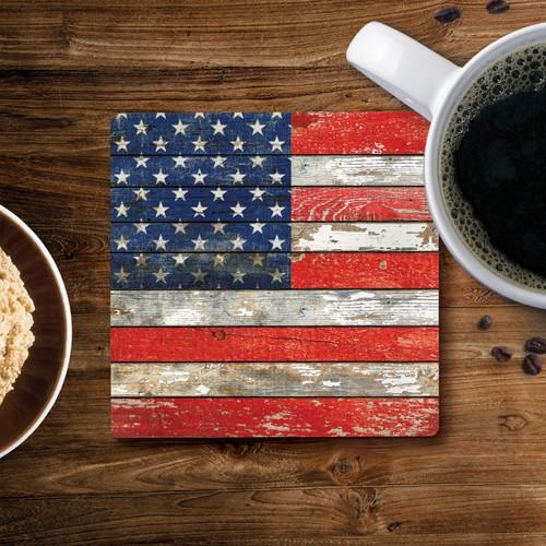 p. graham dunn Ceramic Coasters - American Flag