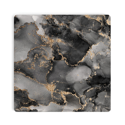 P. Graham Dunn Ceramic Coasters - Black Geode