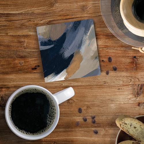 P. Graham Dunn Ceramic Coasters - Blue Brushstroke
