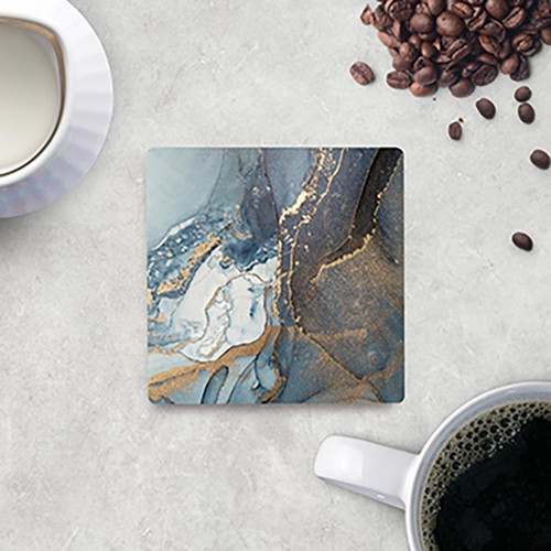 P. Graham Dunn Ceramic Coasters - Blue Geode