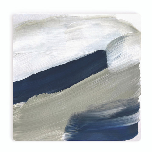 P. Graham Dunn Ceramic Coasters - Gray And Navy