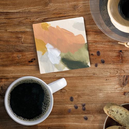 P. Graham Dunn Ceramic Coasters - Green Brushstroke