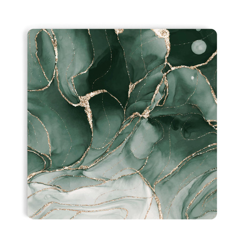 P. Graham Dunn Ceramic Coasters - Green Geode
