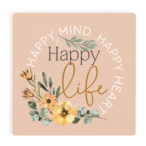 P. Graham Dunn Ceramic Coasters - Happy Mind