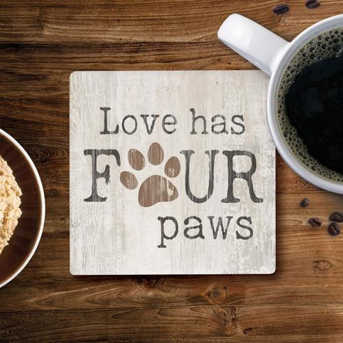 p. graham dunn Ceramic Coasters - Love Has Four Paws