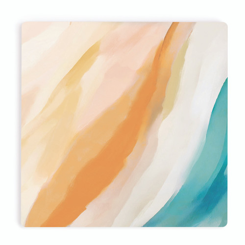 P. Graham Dunn Ceramic Coasters - Orange And Blue