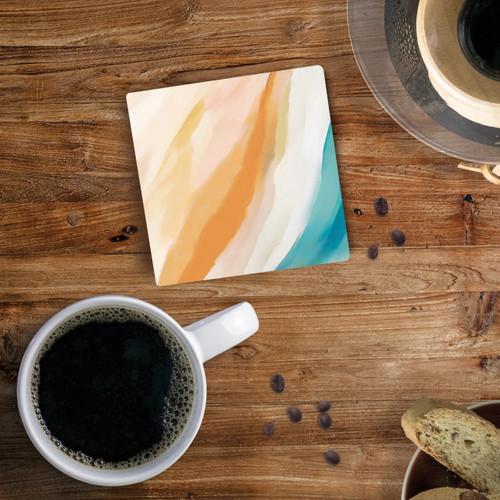 P. Graham Dunn Ceramic Coasters - Orange And Blue