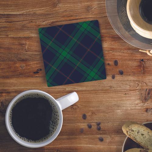 P. Graham Dunn Christmas Coasters - Blue & Green Plaid
