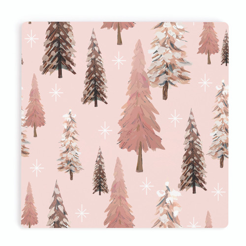 P. Graham Dunn Christmas Coasters - Pink Trees