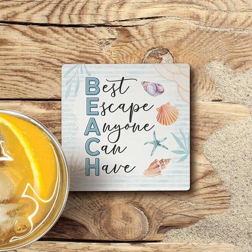 P. Graham Dunn Coastal Collection Coaster - B.E.A.C.H