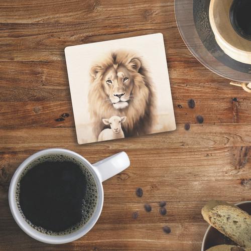 p. graham dunn Coaster - Lion & Lamb