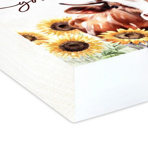 P. Graham Dunn Cow-nt Your Blessings Wood Block